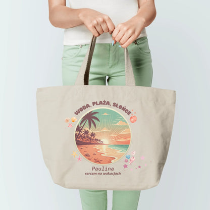 Torba personalizowana WODA, PLAŻA, SŁOŃCE | motyw z zachodem słońca #56799