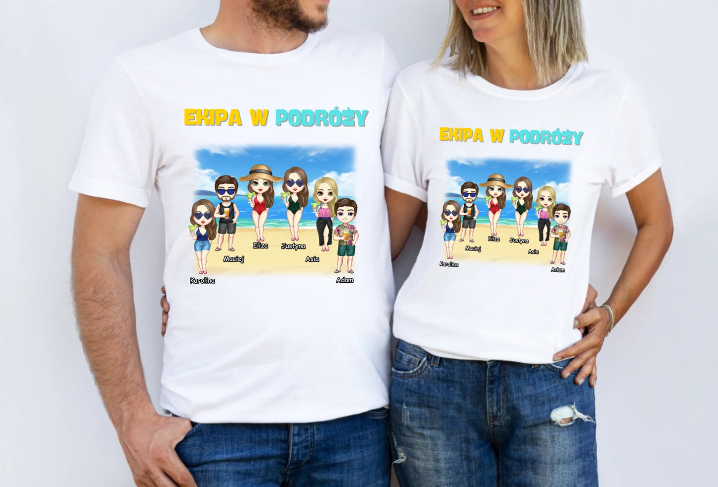 Koszulka dla przyjaciół max. 1-6 osób (kobieta/mężczyzna) - Personalizowana #P54