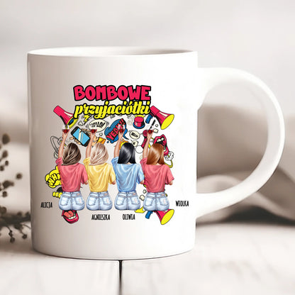 Kubek personalizowany dla przyjaciółek BOMBOWE PRZYJACIÓŁKI | zabawny motyw #508