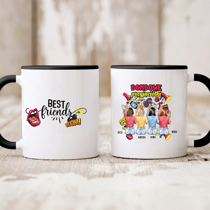 Kubek personalizowany dla przyjaciółek BOMBOWE PRZYJACIÓŁKI | zabawny motyw #508