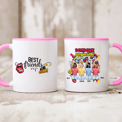 Kubek personalizowany dla przyjaciółek BOMBOWE PRZYJACIÓŁKI | zabawny motyw #508