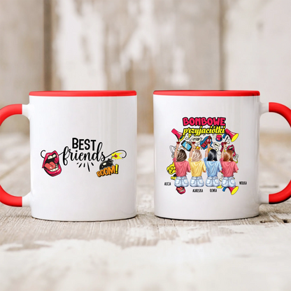 Kubek personalizowany dla przyjaciółek BOMBOWE PRZYJACIÓŁKI | zabawny motyw #508