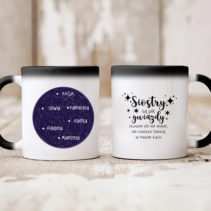 Kubek personalizowany dla sióstr SIOSTRY SĄ JAK GWIAZDY | motyw z konseltacją #503