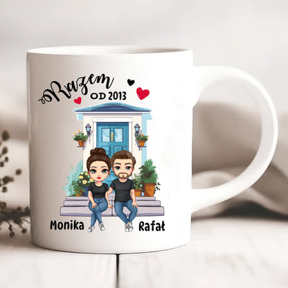 Kubek personalizowany dla par RAZEM OD | motyw na rocznice z personalizacją postaci #244