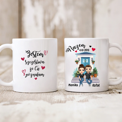 Kubek personalizowany dla par RAZEM OD | motyw na rocznice z personalizacją postaci #244