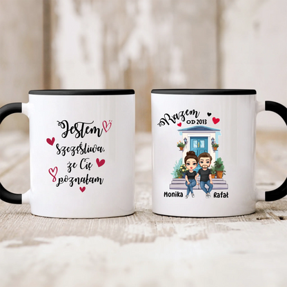 Kubek personalizowany dla par RAZEM OD | motyw na rocznice z personalizacją postaci #244
