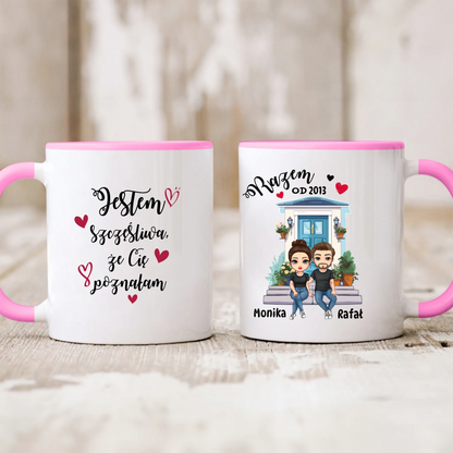 Kubek personalizowany dla par RAZEM OD | motyw na rocznice z personalizacją postaci #244