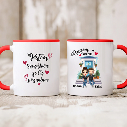 Kubek personalizowany dla par RAZEM OD | motyw na rocznice z personalizacją postaci #244