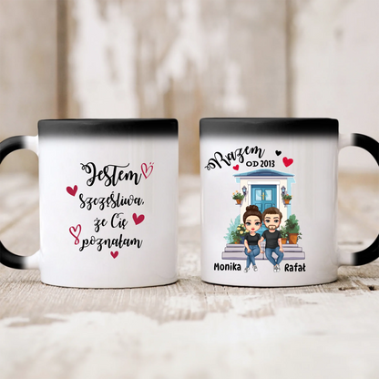 Kubek personalizowany dla par RAZEM OD | motyw na rocznice z personalizacją postaci #244