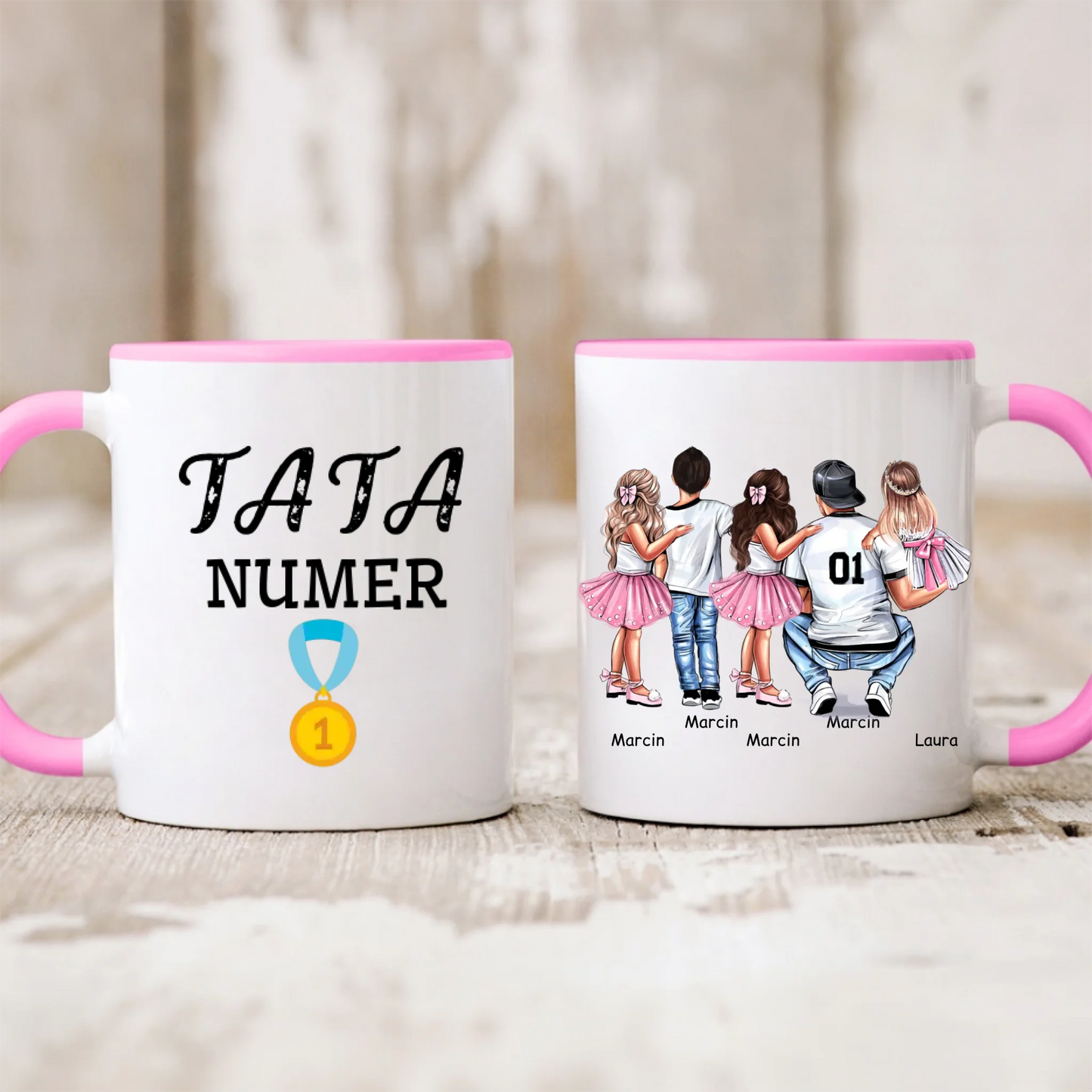 Kubek dla taty + 1-4 dzieci #P29