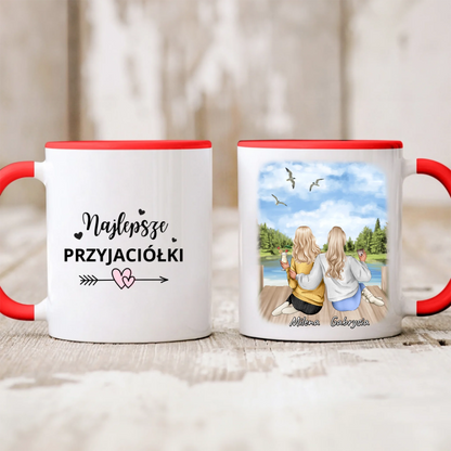 Kubek personalizowany dla przyjaciółek | motyw z jeziorem i drinkiem #P29