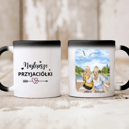 Kubek personalizowany dla przyjaciółek | motyw z jeziorem i drinkiem #P29