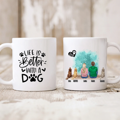 Kubek personalizowany dla pary LOVE | motyw z psami #P43