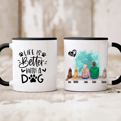 Kubek personalizowany dla pary LOVE | motyw z psami #P43