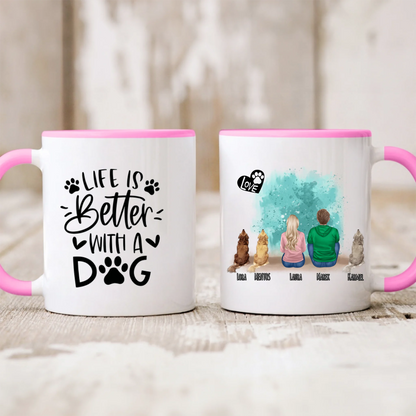 Kubek personalizowany dla pary LOVE | motyw z psami #P43