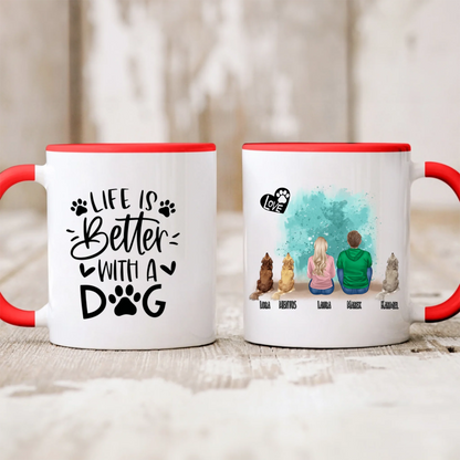 Kubek personalizowany dla pary LOVE | motyw z psami #P43