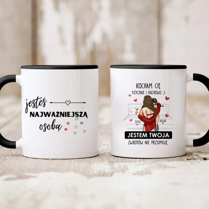Kubek personalizowany dla par KOCHAM CIĘ FIZYCZNIE I DUCHOWO | romantyczny motyw #246