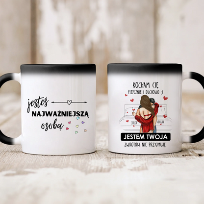 Kubek personalizowany dla par KOCHAM CIĘ FIZYCZNIE I DUCHOWO | romantyczny motyw #246