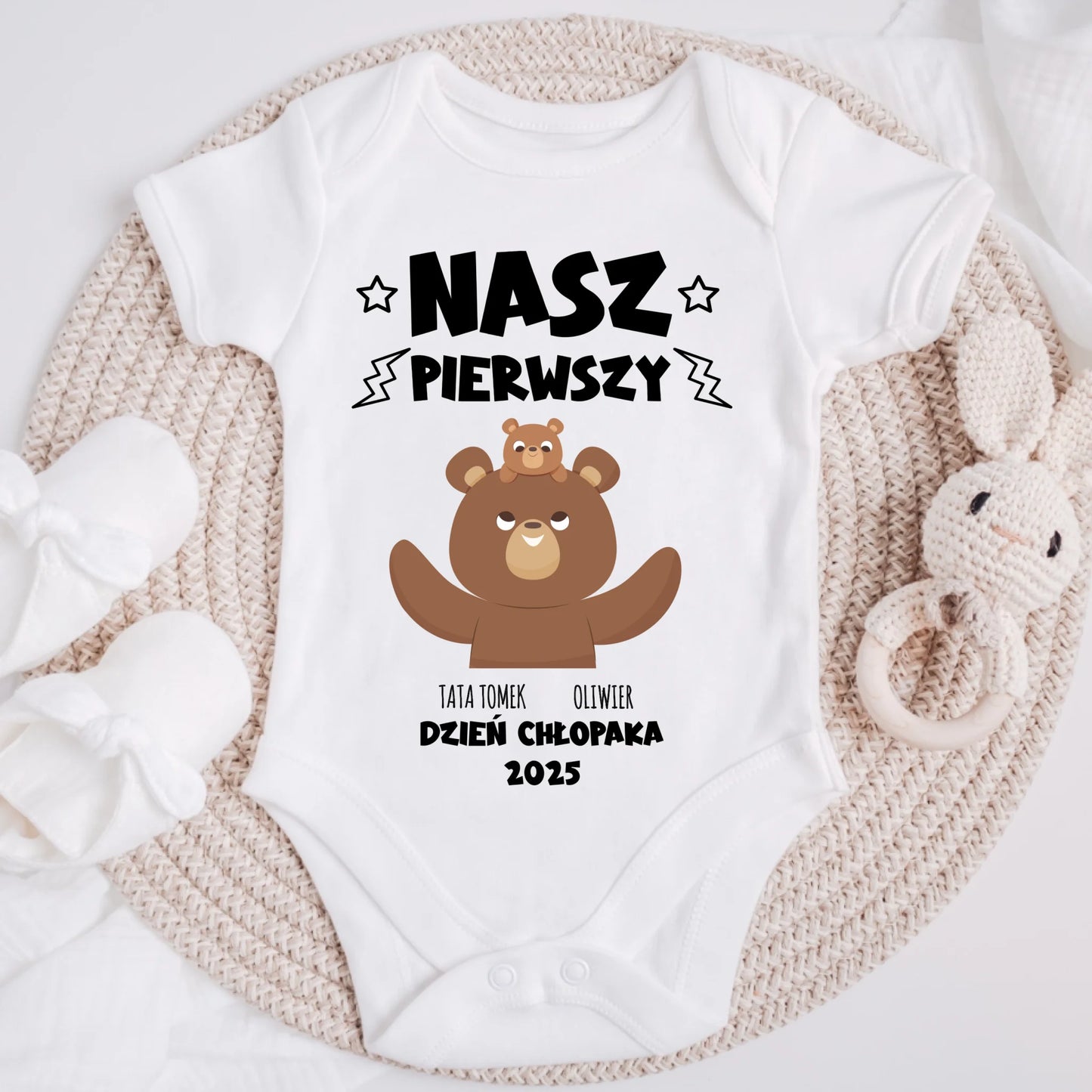 Koszulka ze wzorem nasz pierwszy/drugi wspólny dzień chłopaka - Prezent na dzień chłopaka - Personalizowana #1222