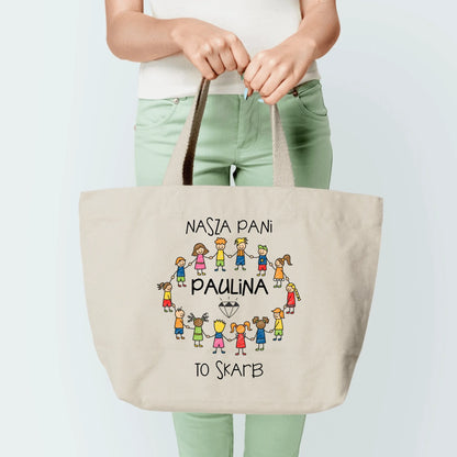 Torba personalizowana dla nauczycielki NASZA PANI TO SKARB | motyw szkolny #405