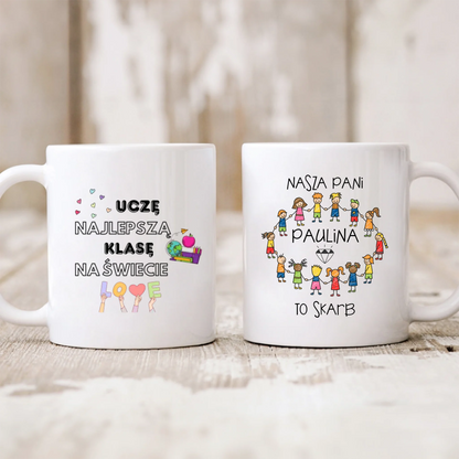 Kubek personalizowany dla nauczyciela NASZA PANI TO SKARB | z personalizacją imienia #155