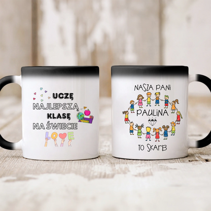Kubek personalizowany dla nauczyciela NASZA PANI TO SKARB | z personalizacją imienia #155