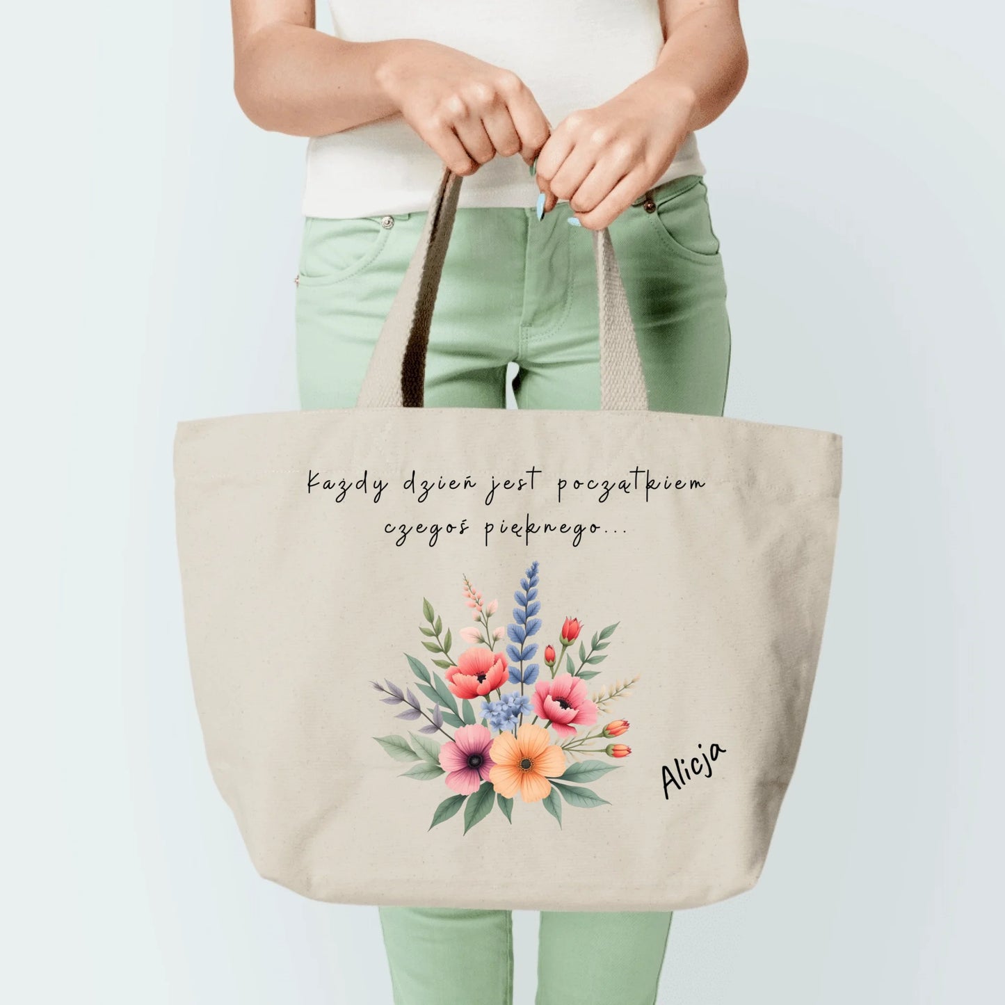 Torba personalizowana dla kobiety z kwiatami #985