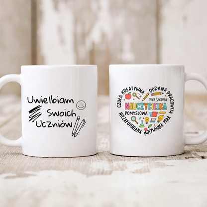 Kubek personalizowany SUPER NAUCZYCIELKA | z personalizacją imienia #158