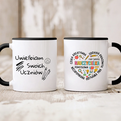 Kubek personalizowany SUPER NAUCZYCIELKA | z personalizacją imienia #158