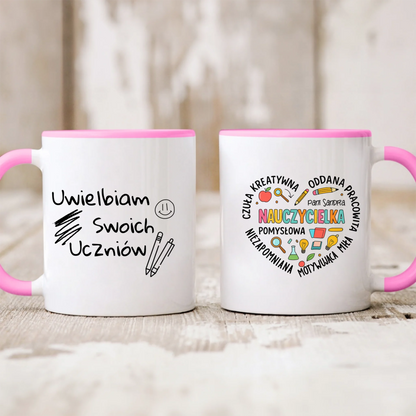 Kubek personalizowany SUPER NAUCZYCIELKA | z personalizacją imienia #158