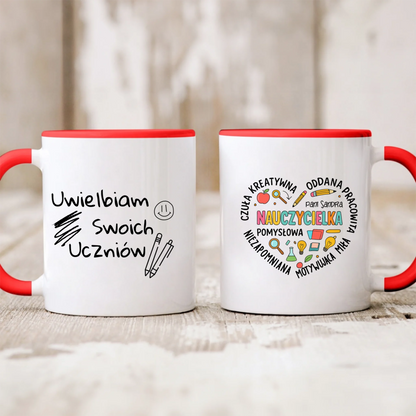 Kubek personalizowany SUPER NAUCZYCIELKA | z personalizacją imienia #158