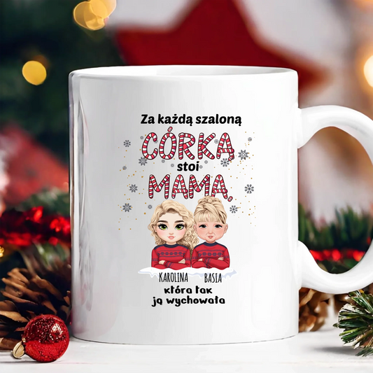 Kubek dla mamy i córki świąteczny - Personalizowany prezent na święta #993
