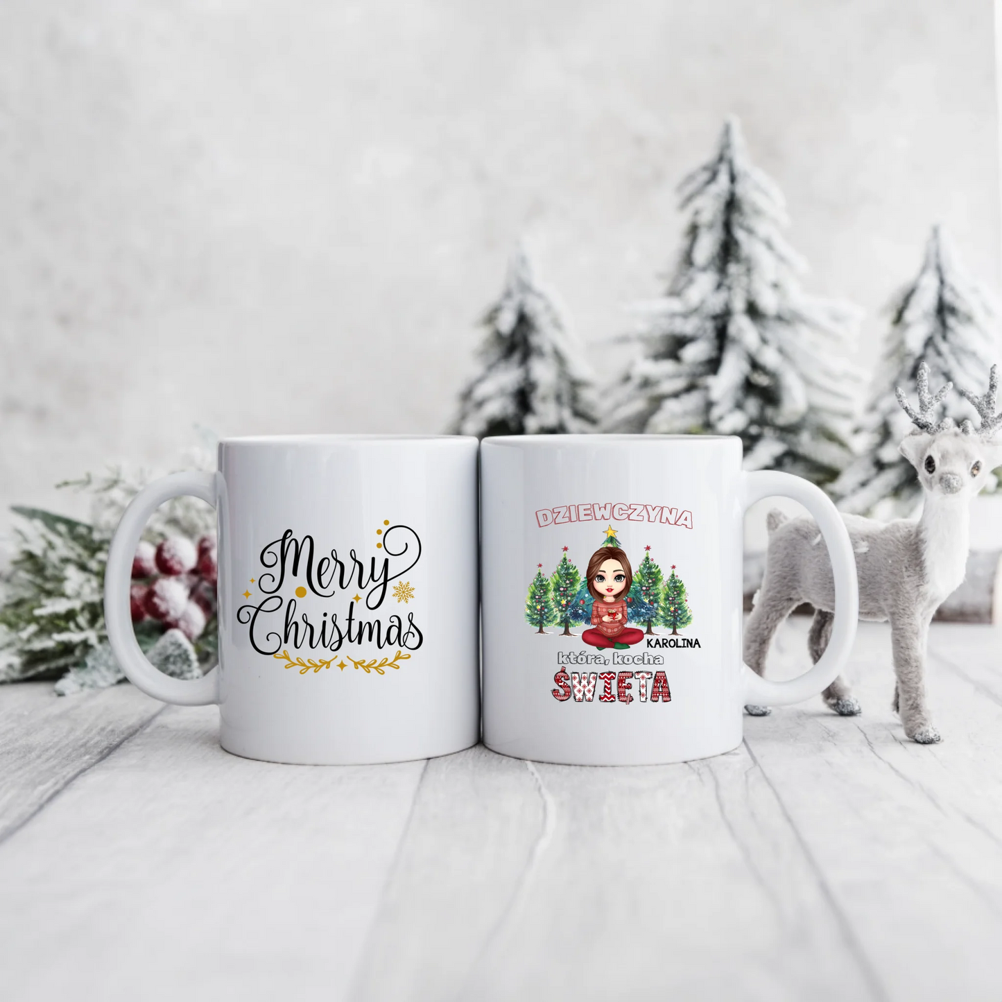 Kubek dla przyjaciółki świąteczny - Personalizowany prezent na święta #990