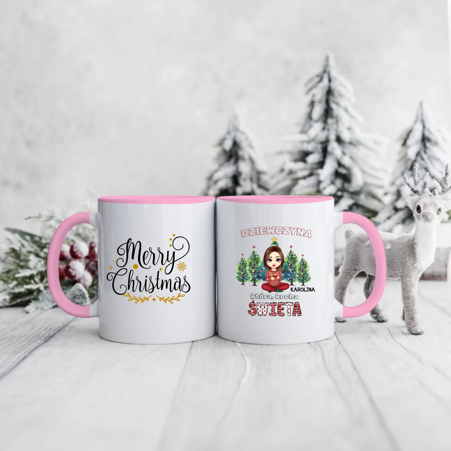 Kubek dla przyjaciółki świąteczny - Personalizowany prezent na święta #990