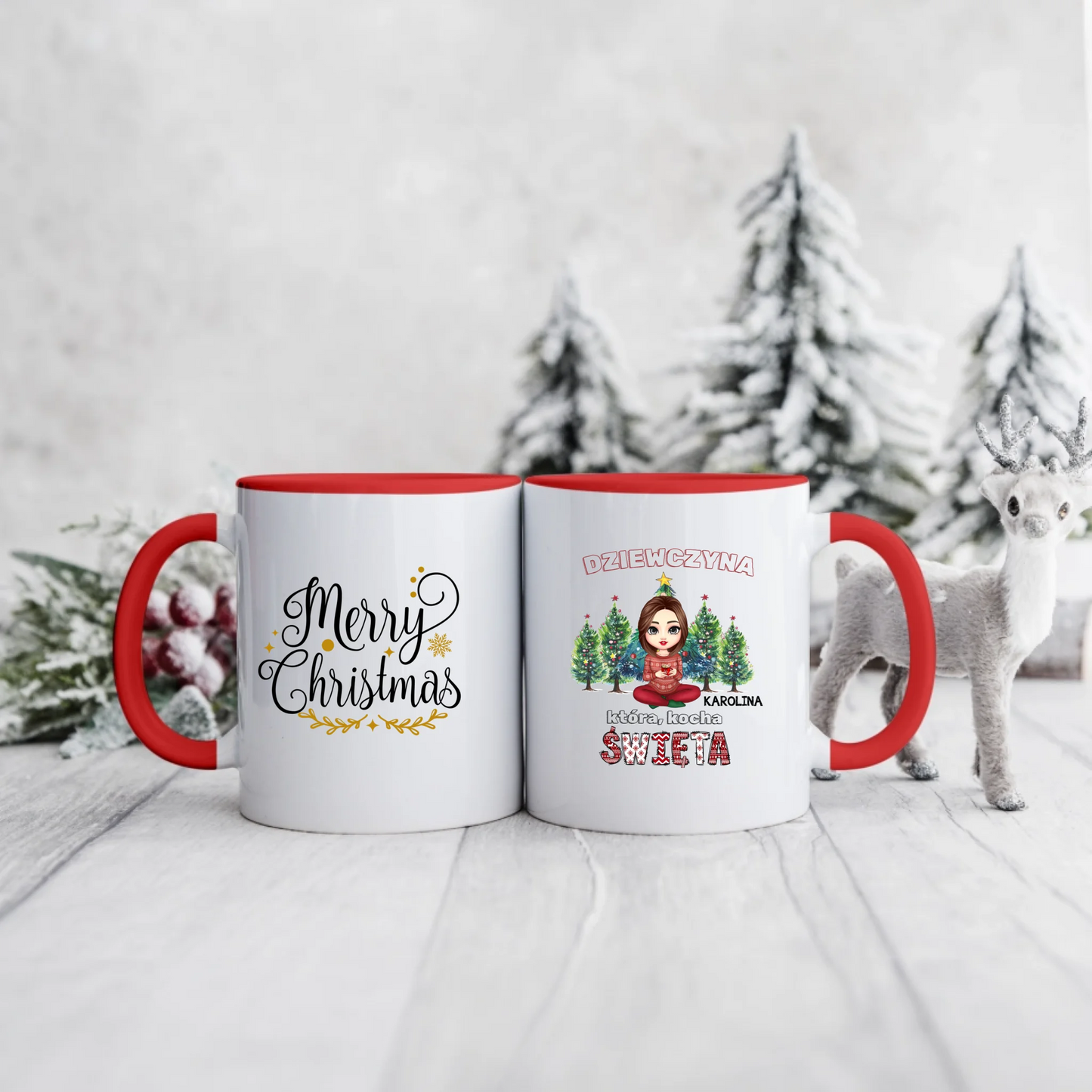 Kubek dla przyjaciółki świąteczny - Personalizowany prezent na święta #990