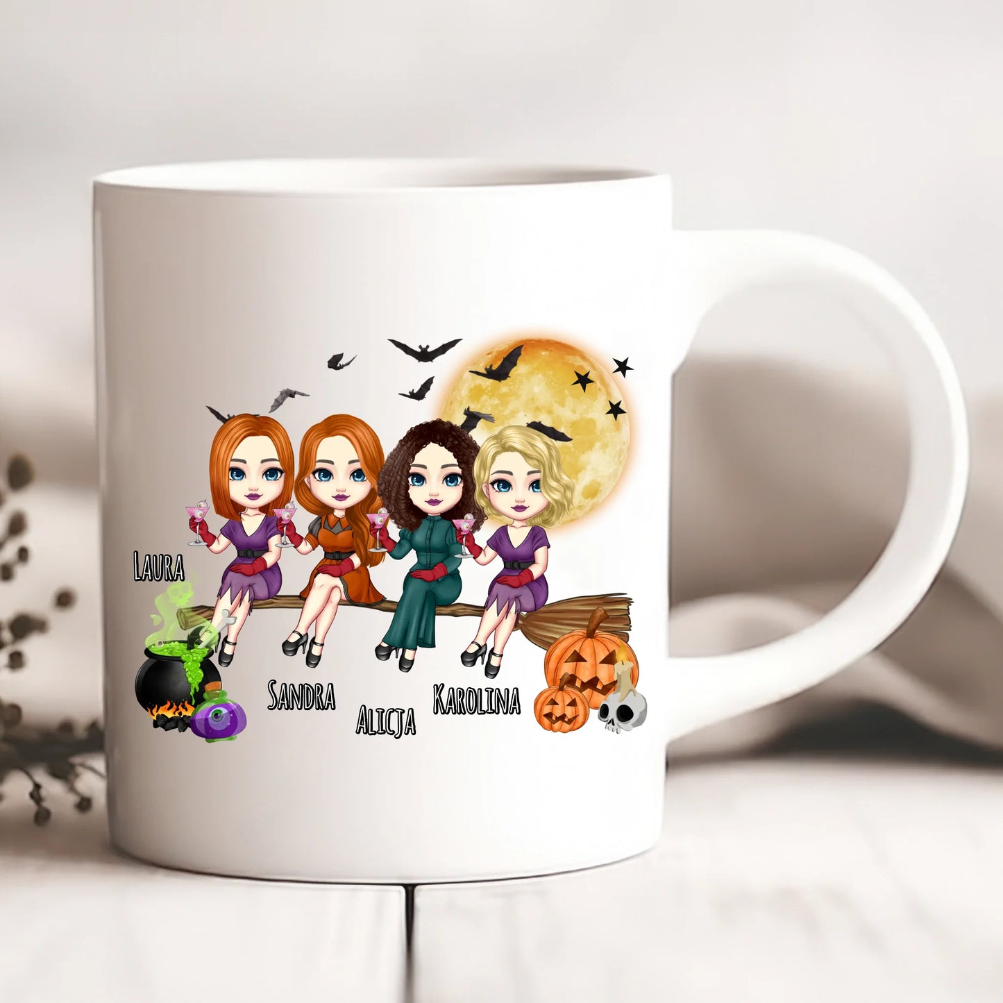 Kubek personalizowany dla przyjaciółek max. 1-4 osoby na halloween #H4