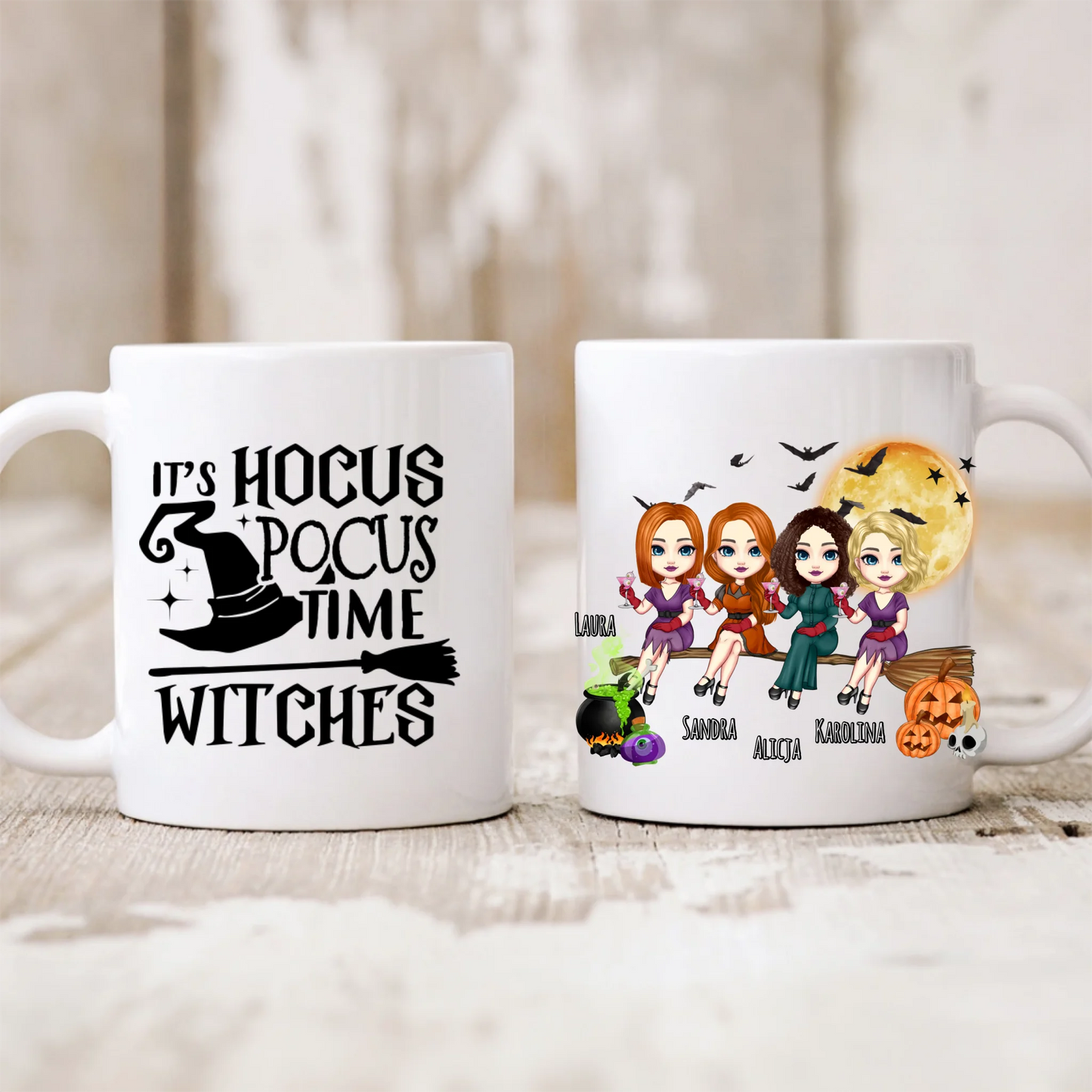 Kubek personalizowany dla przyjaciółek max. 1-4 osoby na halloween #H4