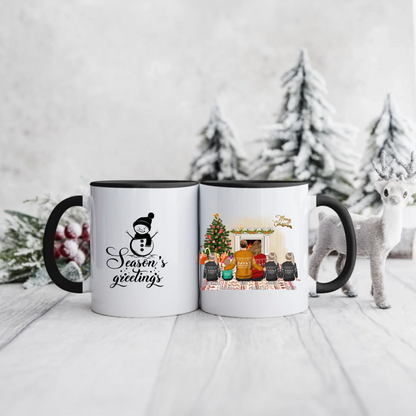 Świąteczny kubek personalizowany dla rodziny NAJCIEPLEJSZE ŚWIĘTA TO TE, KTÓRE SPĘDZAMY RAZEM | rodzinny motyw #141