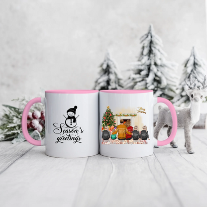 Świąteczny kubek personalizowany dla rodziny NAJCIEPLEJSZE ŚWIĘTA TO TE, KTÓRE SPĘDZAMY RAZEM | rodzinny motyw #141