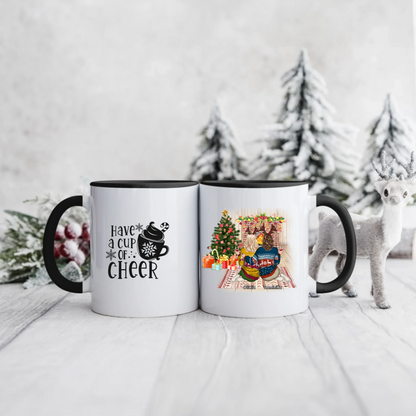 Świąteczny kubek personalizowany dla przyjaciółek HAVE A CUP OF CHEER | motyw z kominkiem #5
