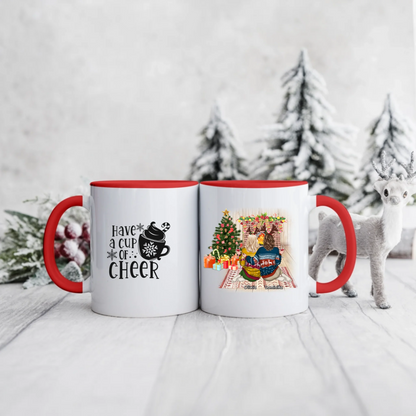 Świąteczny kubek personalizowany dla przyjaciółek HAVE A CUP OF CHEER | motyw z kominkiem #5