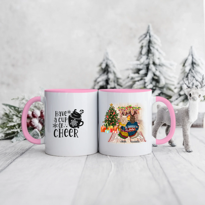 Świąteczny kubek personalizowany dla przyjaciółek HAVE A CUP OF CHEER | motyw z kominkiem #5