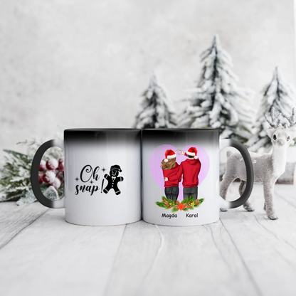 Świąteczny kubek personalizowany dla par OH SNAP! | romantyczny motyw #10