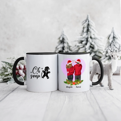 Świąteczny kubek personalizowany dla par OH SNAP! | romantyczny motyw #10