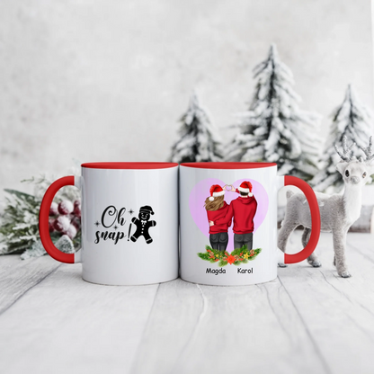 Świąteczny kubek personalizowany dla par OH SNAP! | romantyczny motyw #10