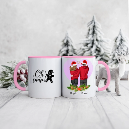 Świąteczny kubek personalizowany dla par OH SNAP! | romantyczny motyw #10