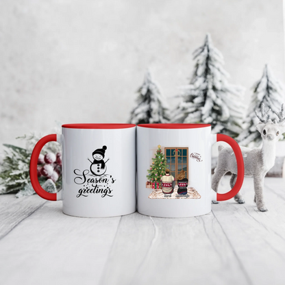 Świąteczny kubek personalizowany dla par | motyw z choinką #9