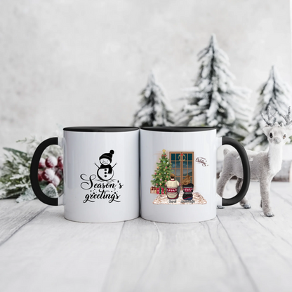 Świąteczny kubek personalizowany dla par | motyw z choinką #9