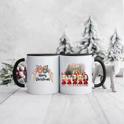 Świąteczny kubek personalizowany dla przyjaciółek MERRY CHRISTMAS | z personalizacją imion #95