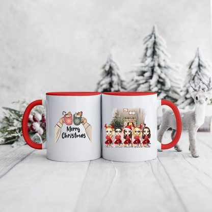 Świąteczny kubek personalizowany dla przyjaciółek MERRY CHRISTMAS | z personalizacją imion #95